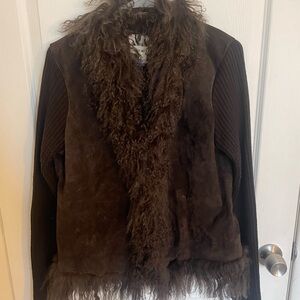 Brown Fur-Trimmed Women's Jacket